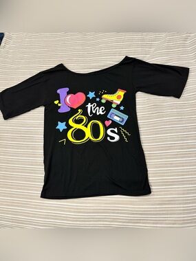 I love the 80s graphic shirt women’s small neon 80s party VHS roller skate retro